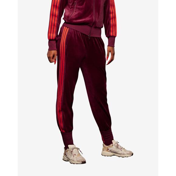 Adidas x Ivy Park Velour Beyonce Unisex Burgundy Track Pants Size Medium - Picture 1 of 8